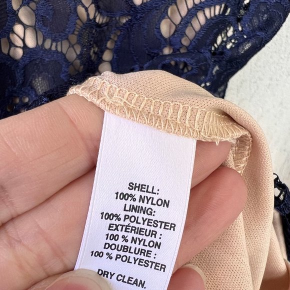 NWT - Saks Fifth Ave Black Label - Cap Sleeve Lace Overlay Dress - Picture 7 of 8